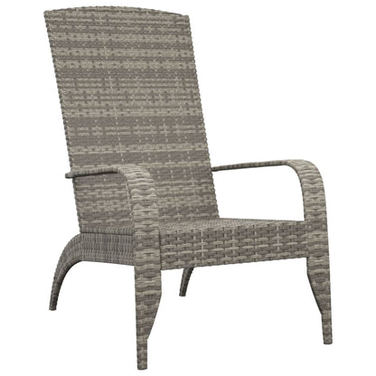 Garden Adirondack Chair | Grey | Poly rattan, powder-coated steel