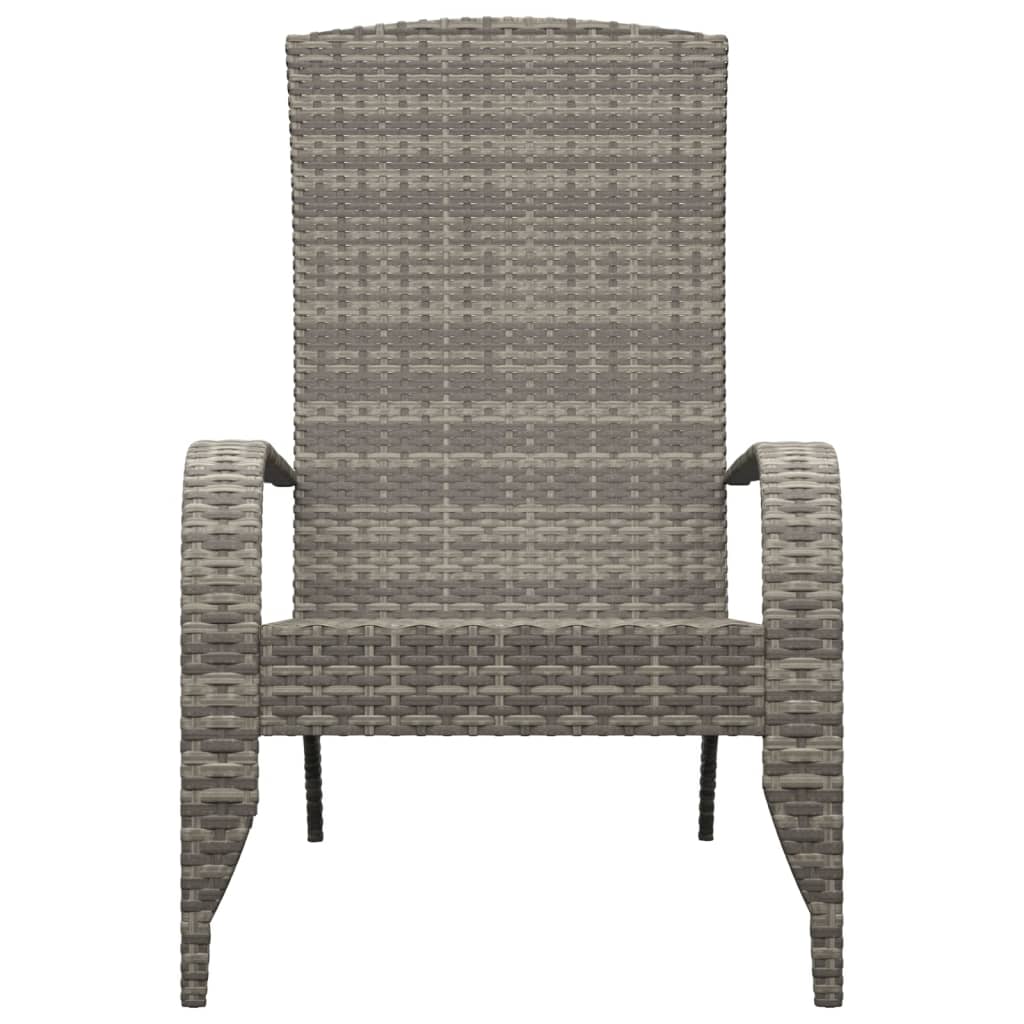 Garden Adirondack Chair | Grey | Poly rattan, powder-coated steel