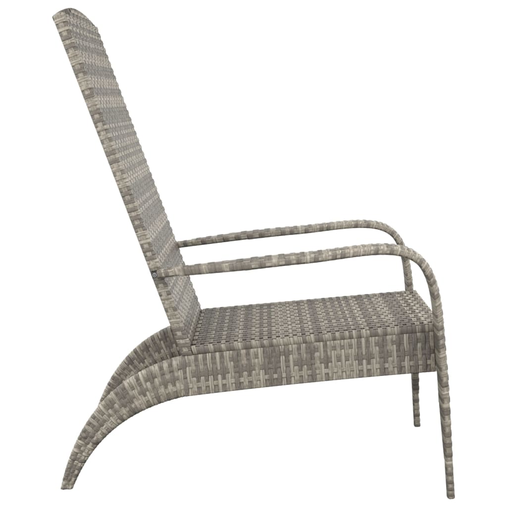Garden Adirondack Chair | Grey | Poly rattan, powder-coated steel