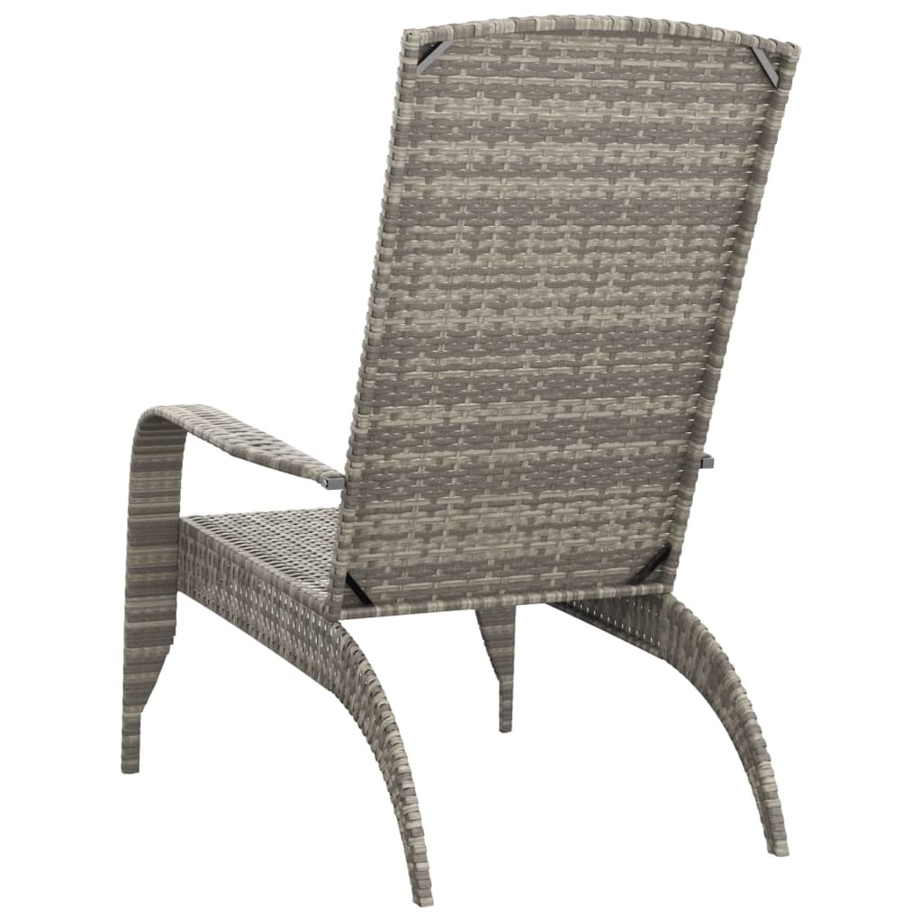 Garden Adirondack Chair | Grey | Poly rattan, powder-coated steel