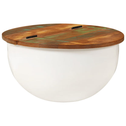 Coffee Table White 50x27 cm Solid Wood Reclaimed