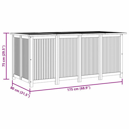 Garden Storage Box 175x80x75 cm Solid Wood Acacia