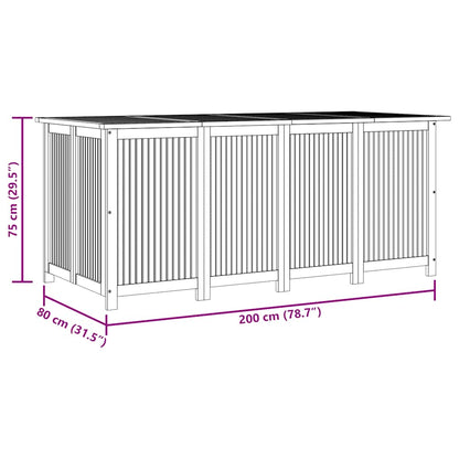 Garden Storage Box 200x80x75 cm Solid Wood Acacia