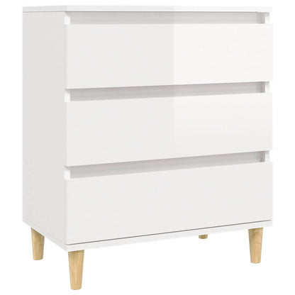 Sideboard High Gloss White 60x35x70 cm Engineered Wood