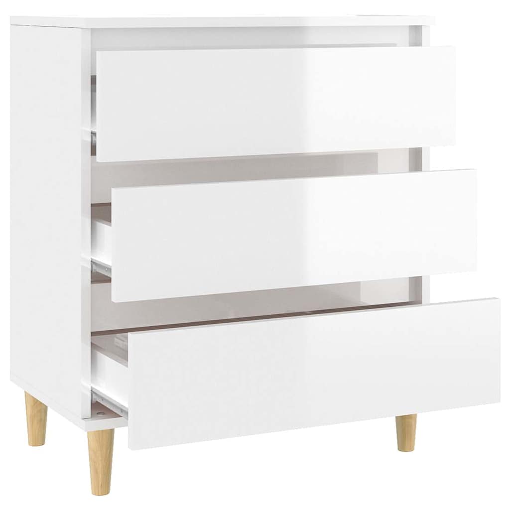 Sideboard High Gloss White 60x35x70 cm Engineered Wood
