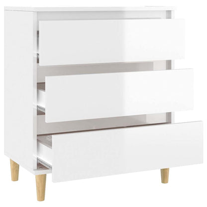 Sideboard High Gloss White 60x35x70 cm Engineered Wood