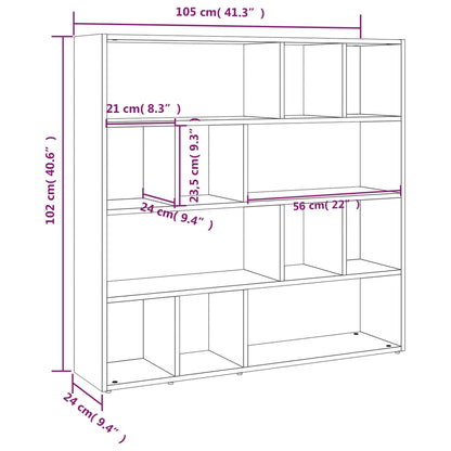 Book Cabinet/Room Divider White 105x24x102 cm