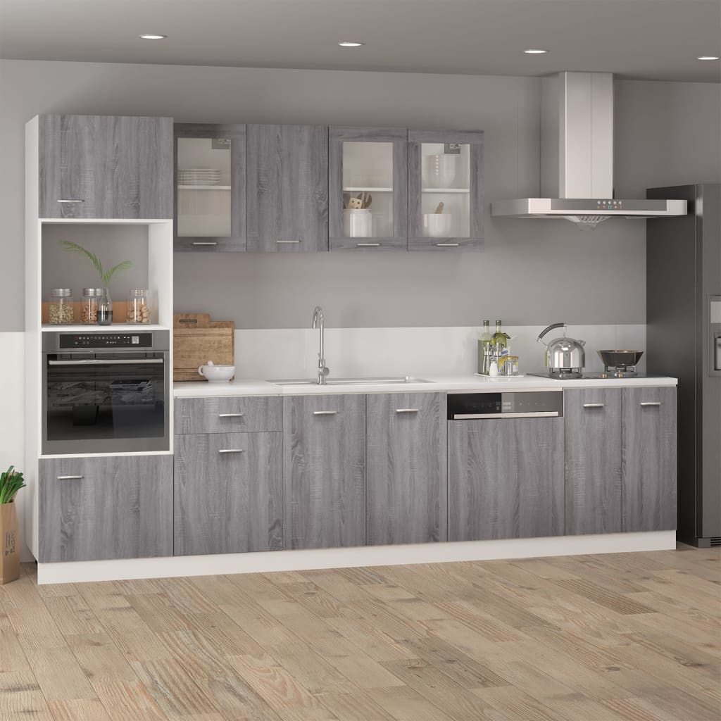 Hanging Glass Cabinet Lyon Grey Sonoma 40x31x60 cm Engineered Wood