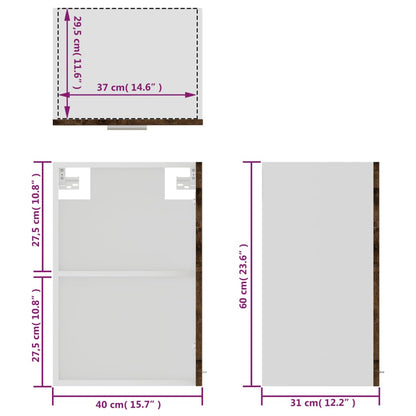 Hanging Glass Cabinet Lyon Grey Sonoma 40x31x60 cm Engineered Wood