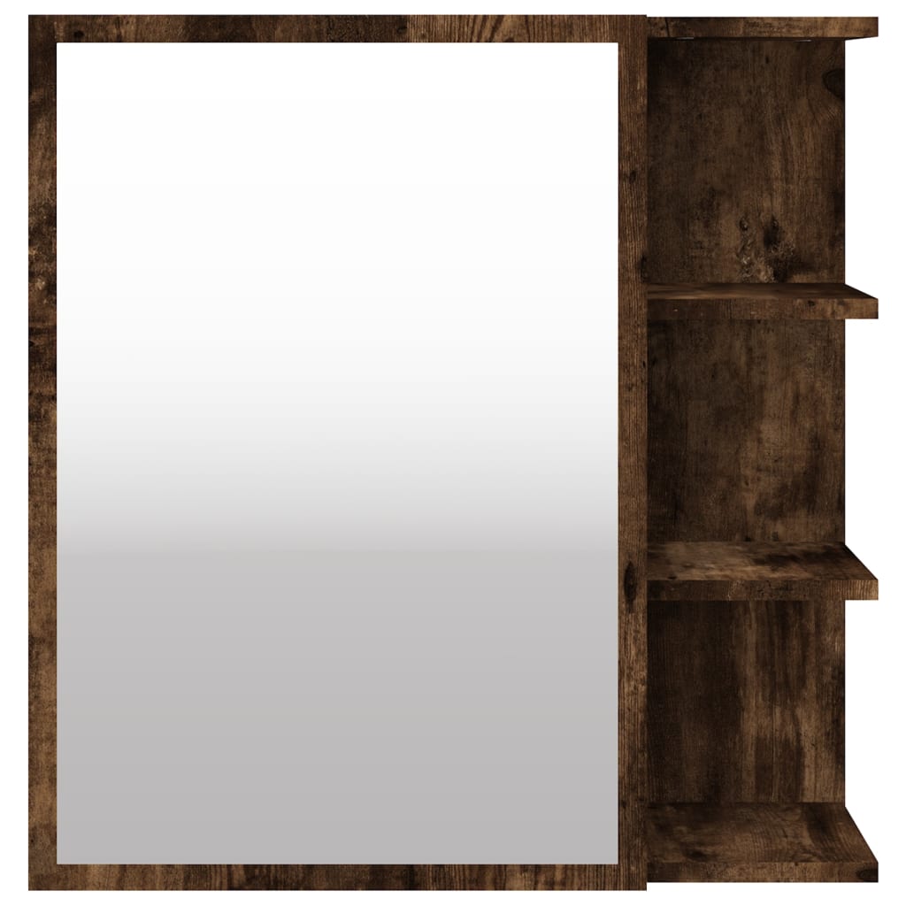 Bathroom Mirror Cabinet Smoked Oak 62.5x20.5x64 cm