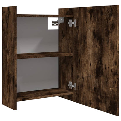 Bathroom Mirror Cabinet Smoked Oak 62.5x20.5x64 cm