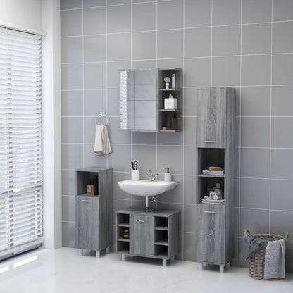 Bathroom Mirror Cabinet Grey Sonoma 62.5x20.5x64 cm