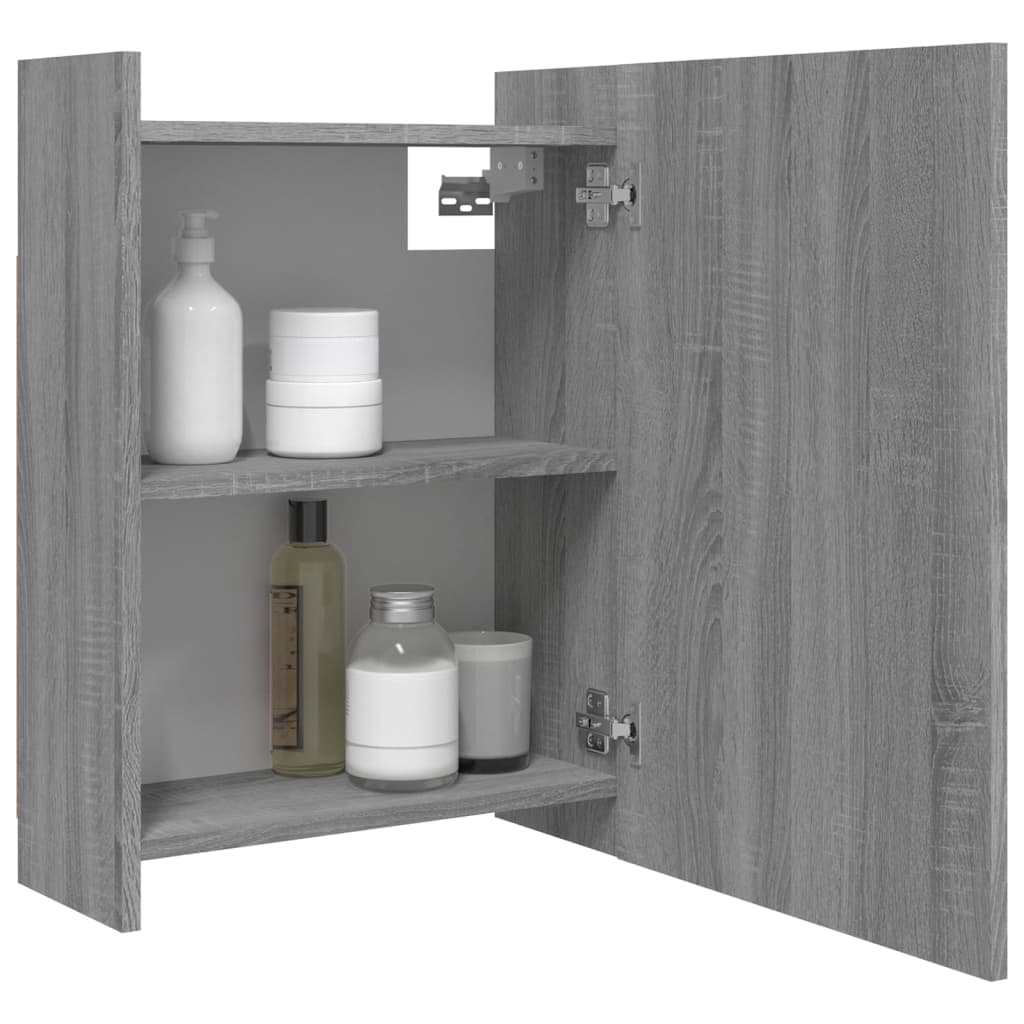 Bathroom Mirror Cabinet Grey Sonoma 62.5x20.5x64 cm