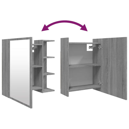 Bathroom Mirror Cabinet Grey Sonoma 62.5x20.5x64 cm
