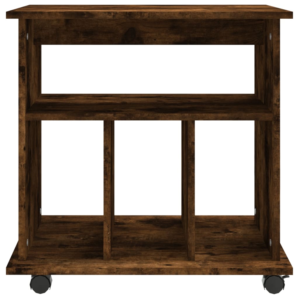 Rolling Cabinet Smoked Oak 60x45x60 cm Engineered Wood