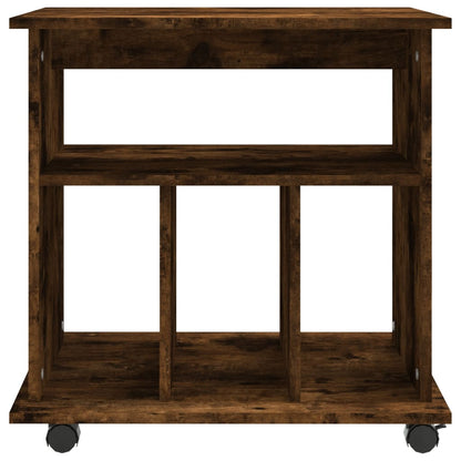 Rolling Cabinet Smoked Oak 60x45x60 cm Engineered Wood
