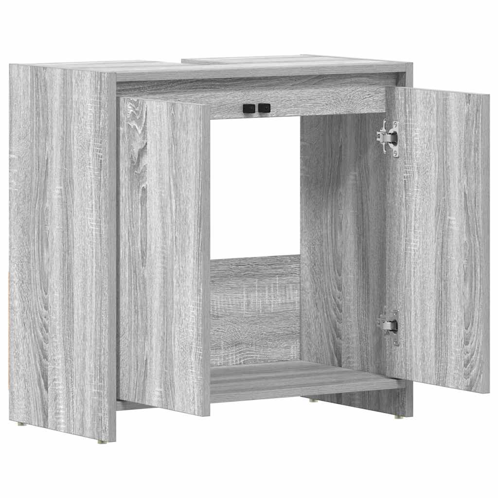 Bathroom Cabinet Grey Sonoma 60x33x61 cm Engineered Wood