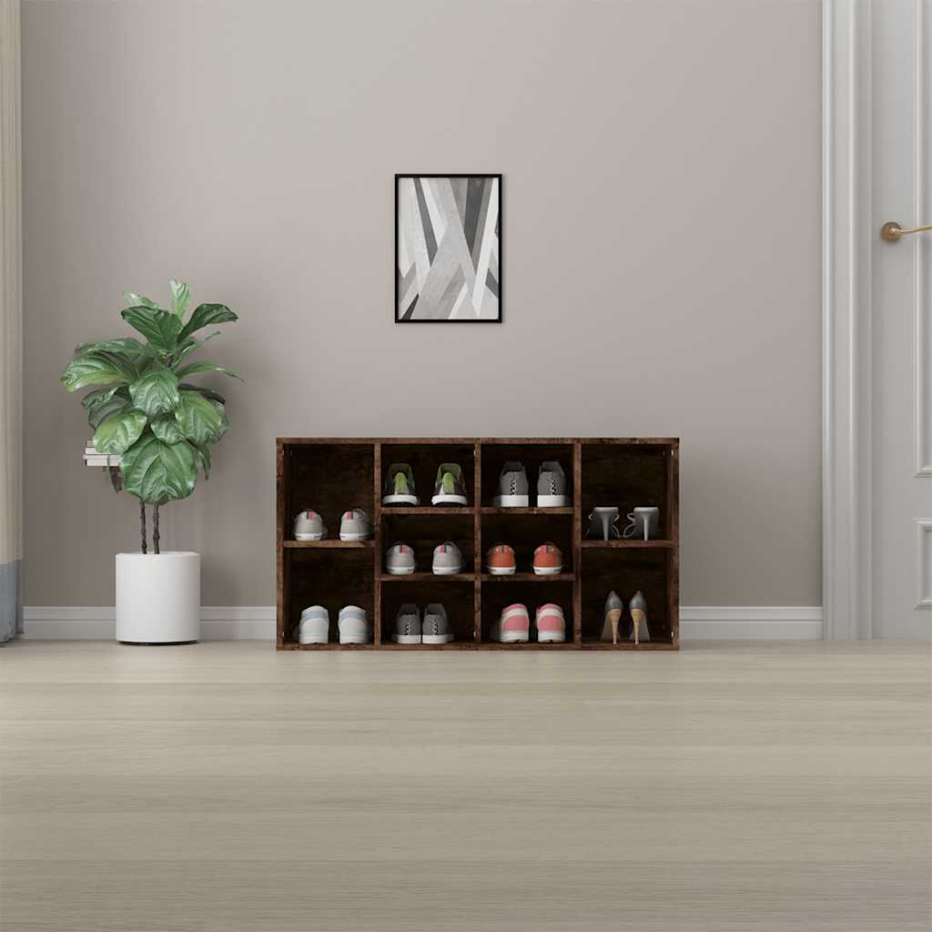 Shoe Bench Smoked Oak 103x30x55 cm Engineered Wood