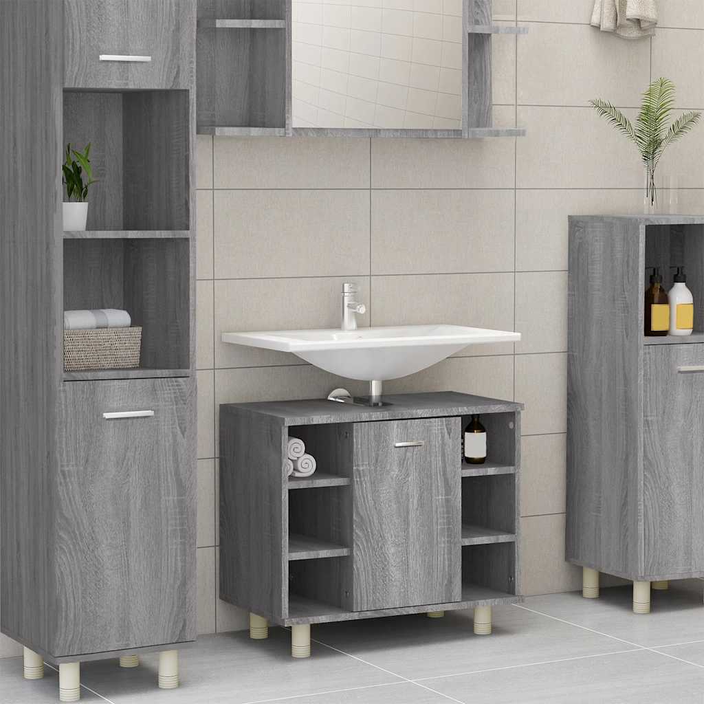 Bathroom Cabinet Grey Sonoma 60x32x53,5 cm Engineered Wood