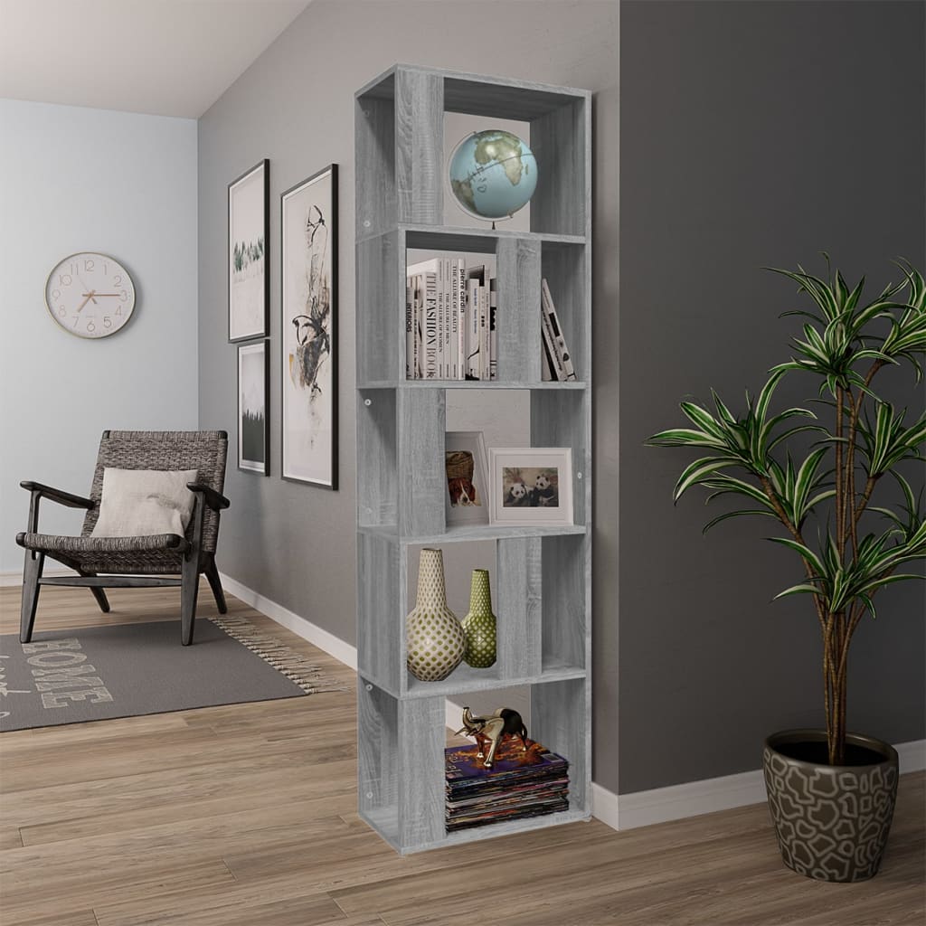 Book Cabinet | Grey Sonoma | Engineered wood | Tall | Book Cabinet