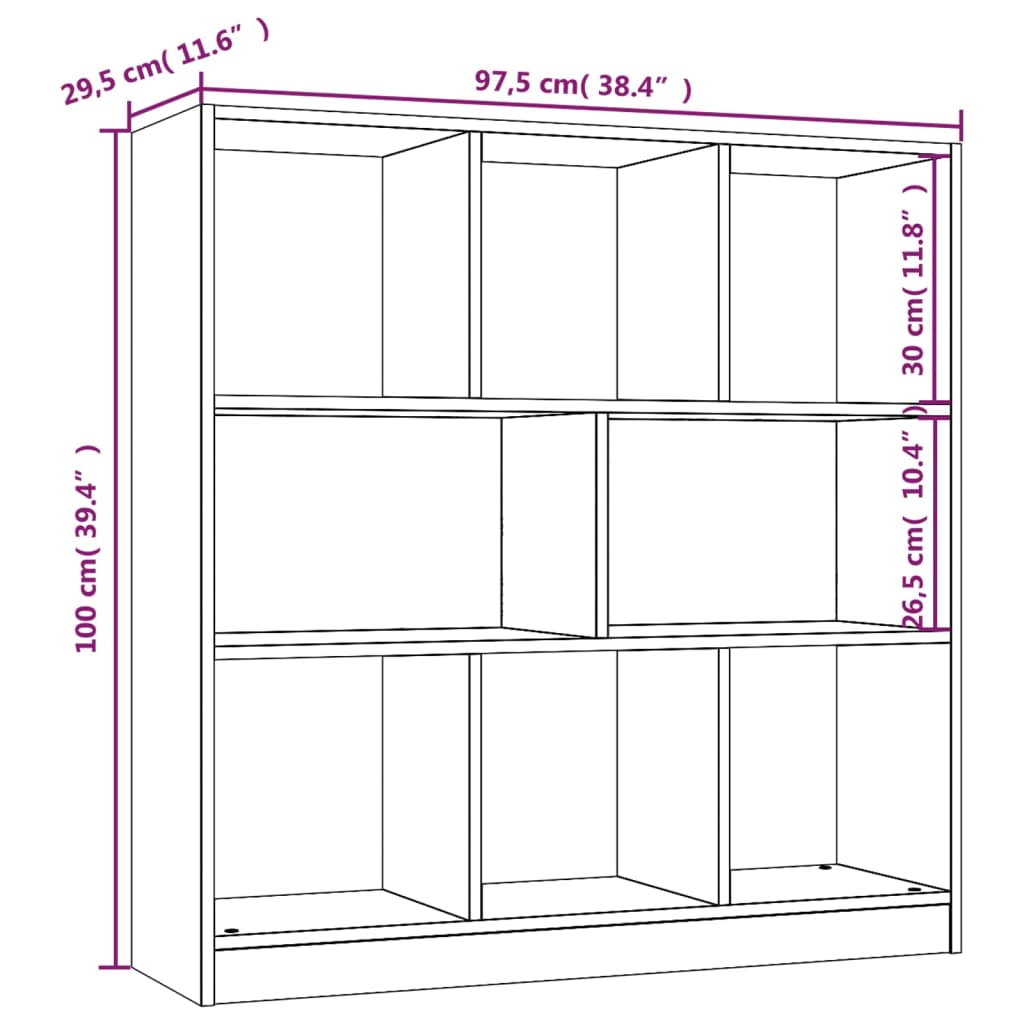 Book Cabinet Smoked Oak 97,5x29,5x100 cm Engineered Wood