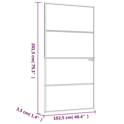 Interior Door Black 102x201.5 cm Tempered Glass&Aluminium