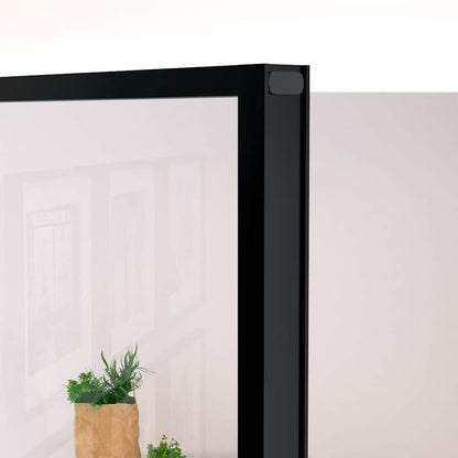 Interior Door Black 76x201.5 cm Tempered Glass&Aluminium