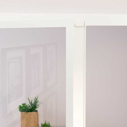 Interior Door White 76x201.5 cm Tempered Glass&Aluminium Slim