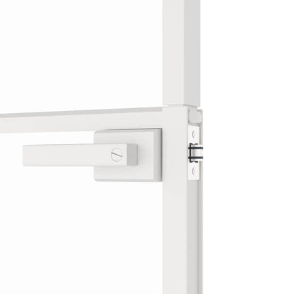Interior Door White 93x201.5 cm Tempered Glass&Aluminium Slim