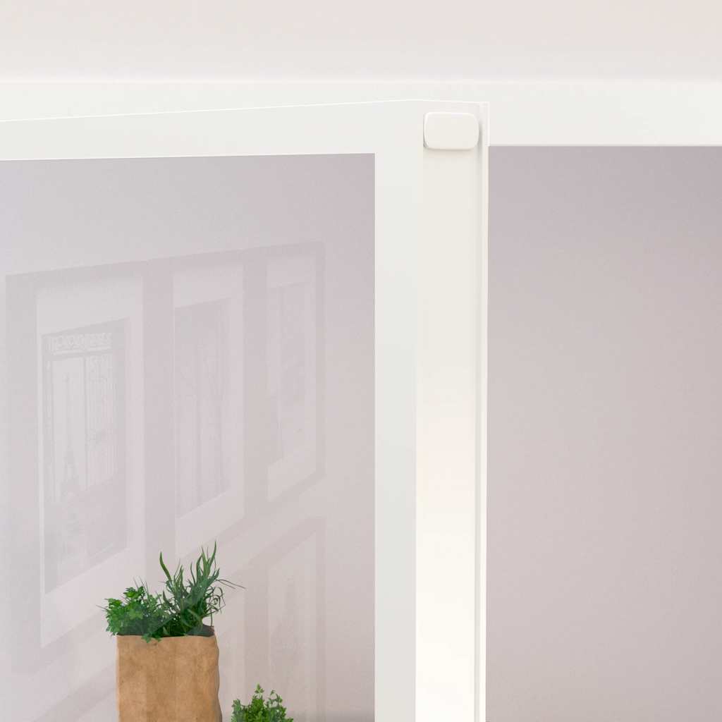 Interior Door White 83x201.5 cm Tempered Glass&Aluminium Slim