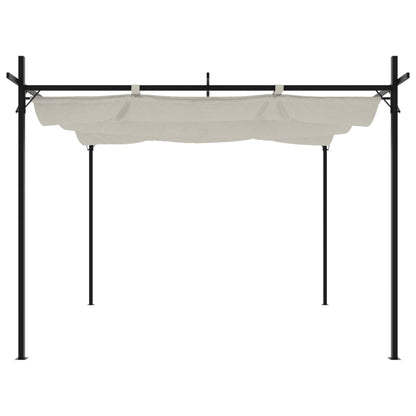 Pergola with Retractable Roof Cream 295x292x230 cm
