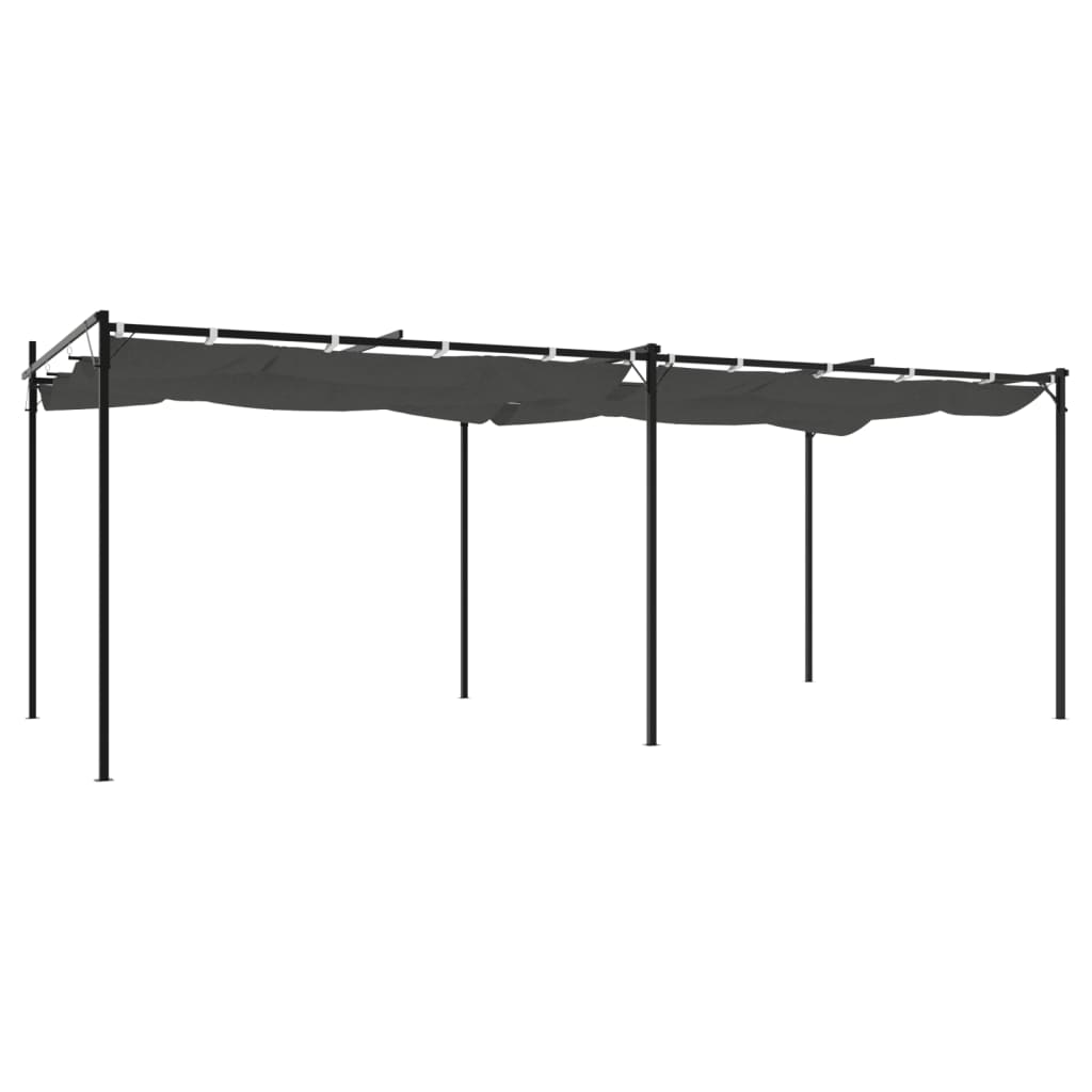 Pergola with Retractable Roof Anthracite 589x292x230 cm