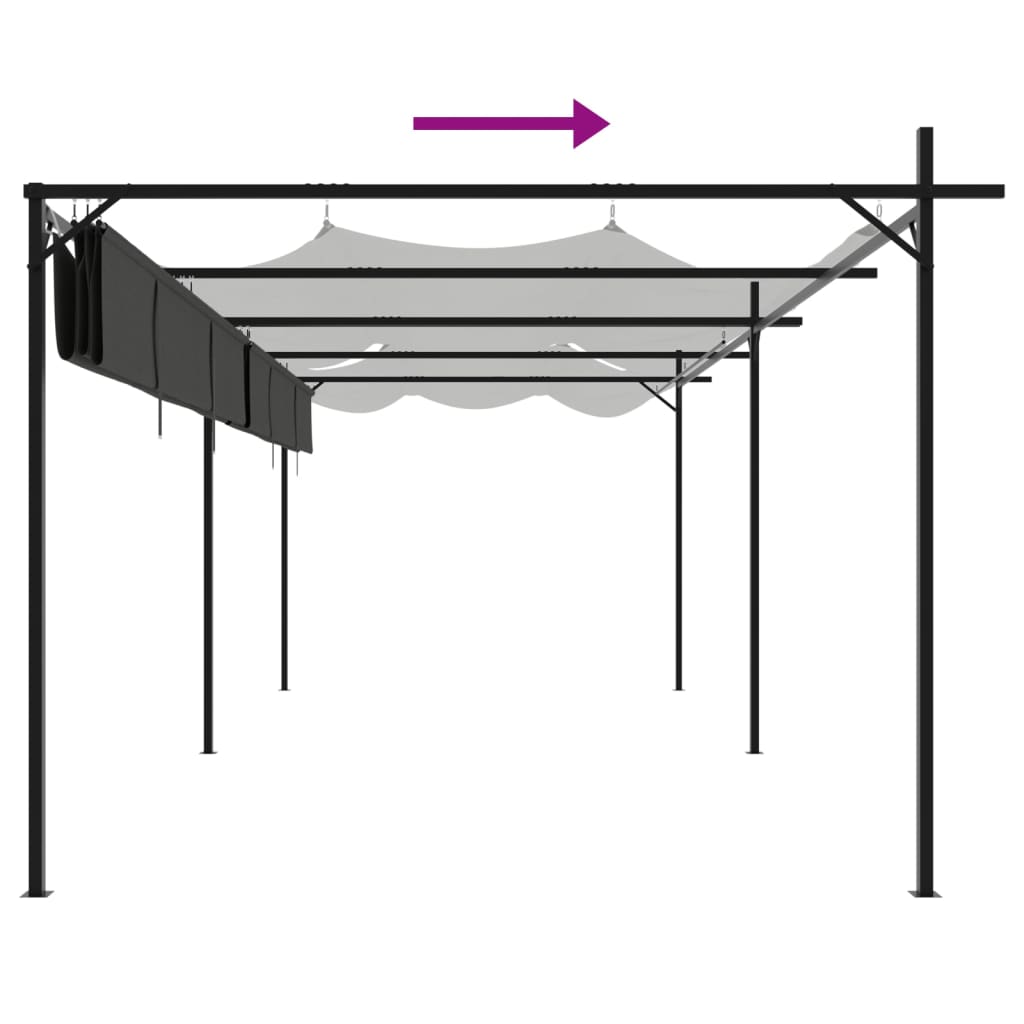 Pergola with Retractable Roof Anthracite 589x292x230 cm