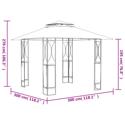 Gazebo with Roof Anthracite 300x300x270 cm Steel