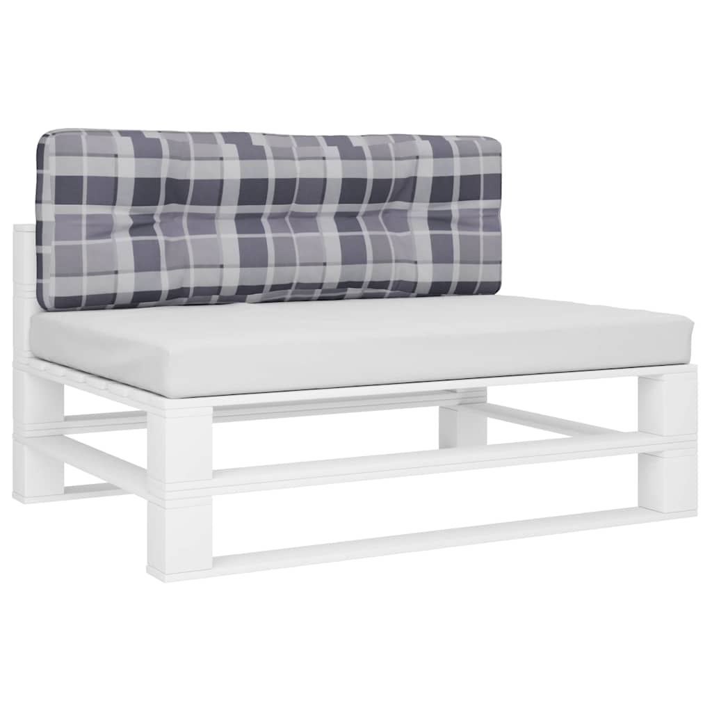 Pallet Cushion Grey Check Pattern 120x40x12 cm Fabric