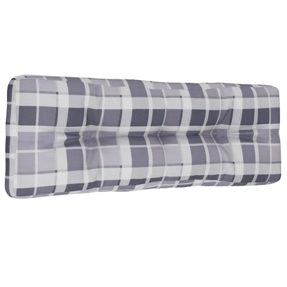 Pallet Cushion Grey Check Pattern 120x40x12 cm Fabric