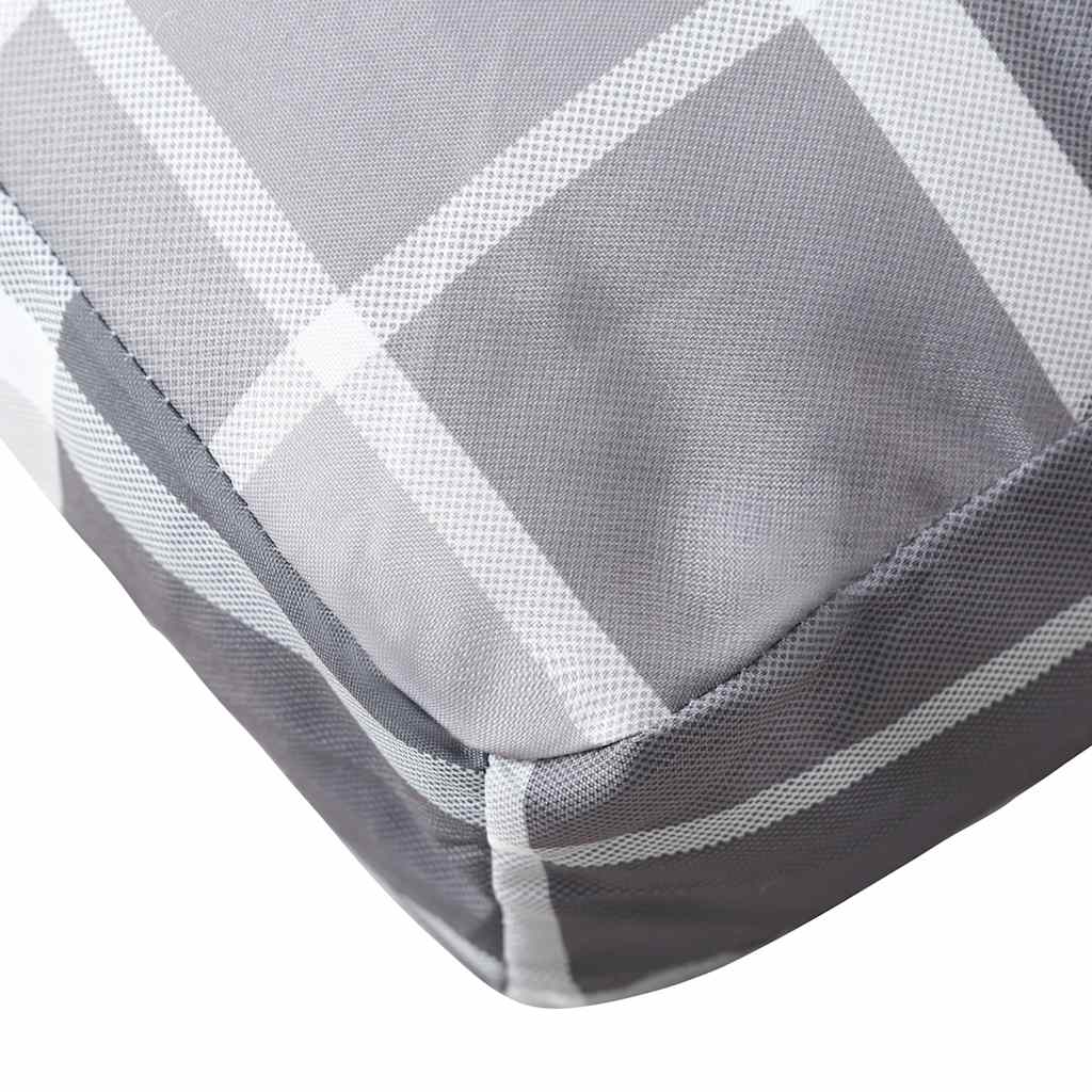 Pallet Cushion Grey Check Pattern 120x40x12 cm Fabric