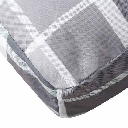 Pallet Cushion Grey Check Pattern 120x40x12 cm Fabric