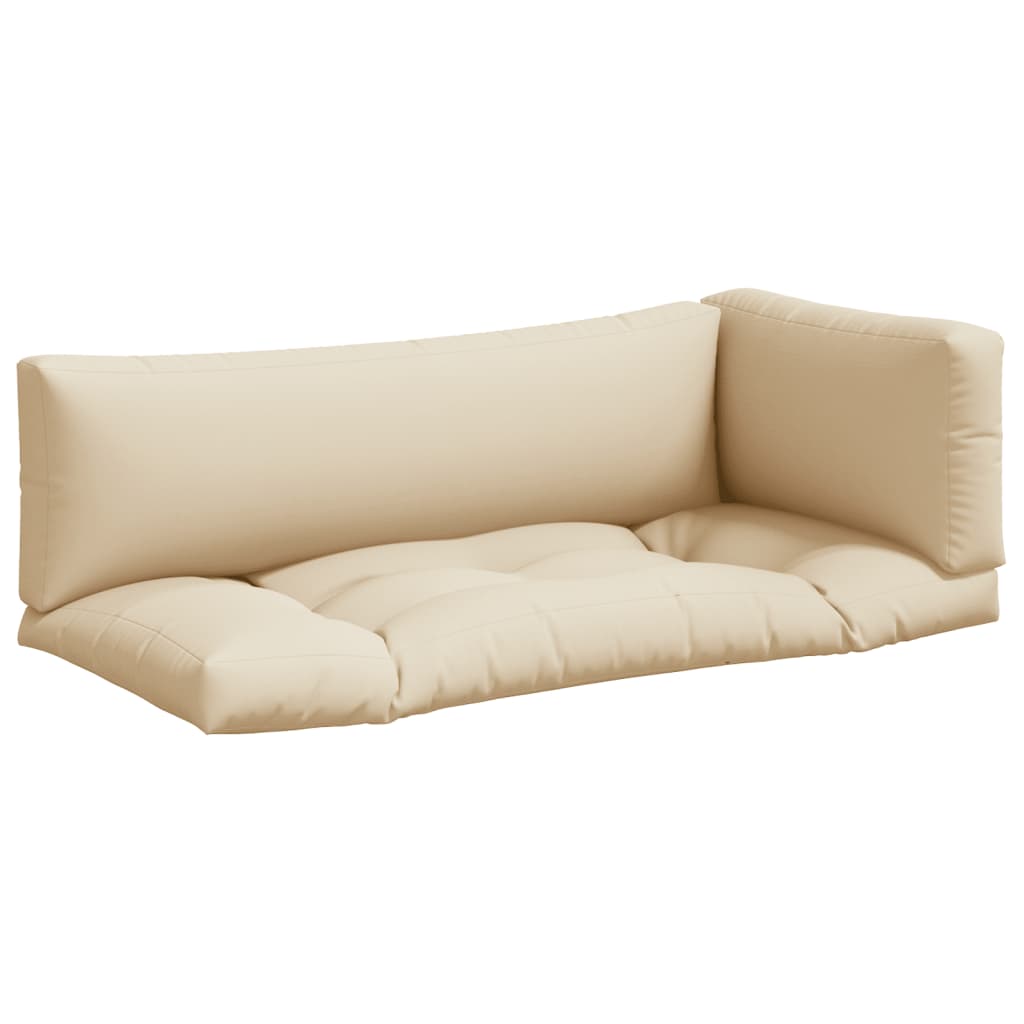 Pallet Cushions 3 pcs Beige Fabric