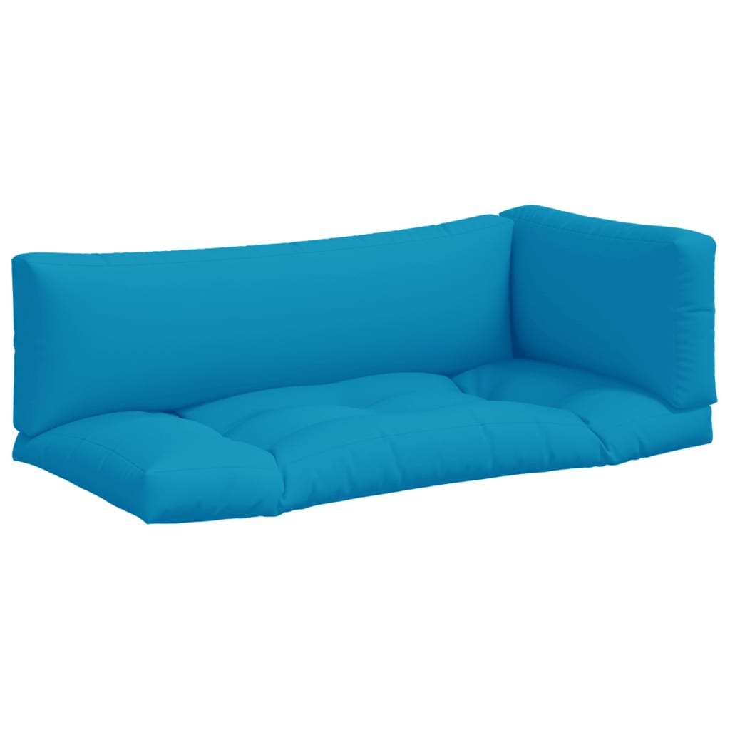 Pallet Cushions 3 pcs Light Blue Fabric