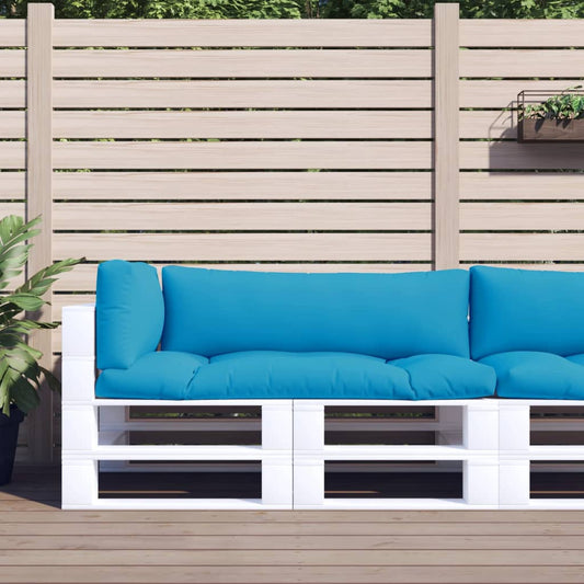 Pallet Cushions 3 pcs Light Blue Fabric