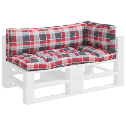 Pallet Cushions 3 pcs Red Check Fabric