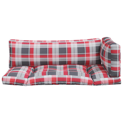 Pallet Cushions 3 pcs Red Check Fabric
