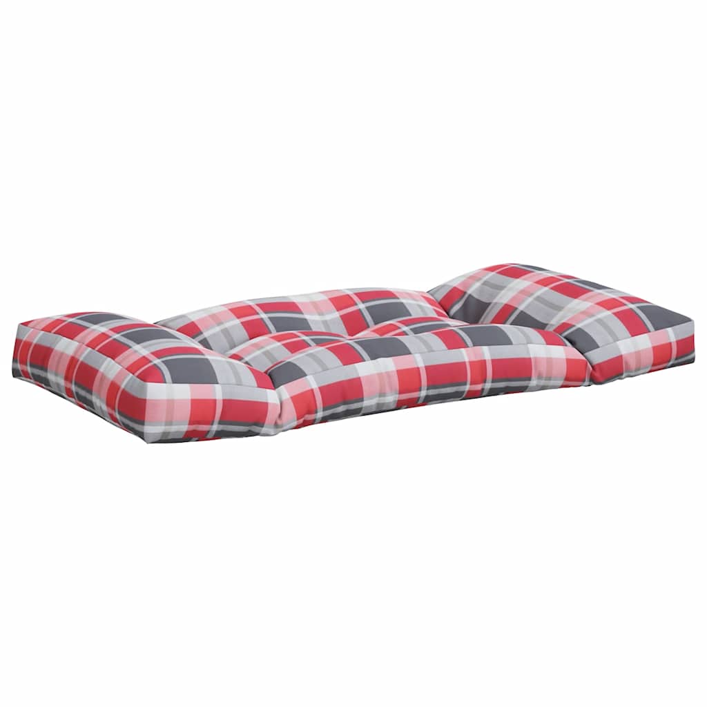 Pallet Cushions 3 pcs Red Check Fabric