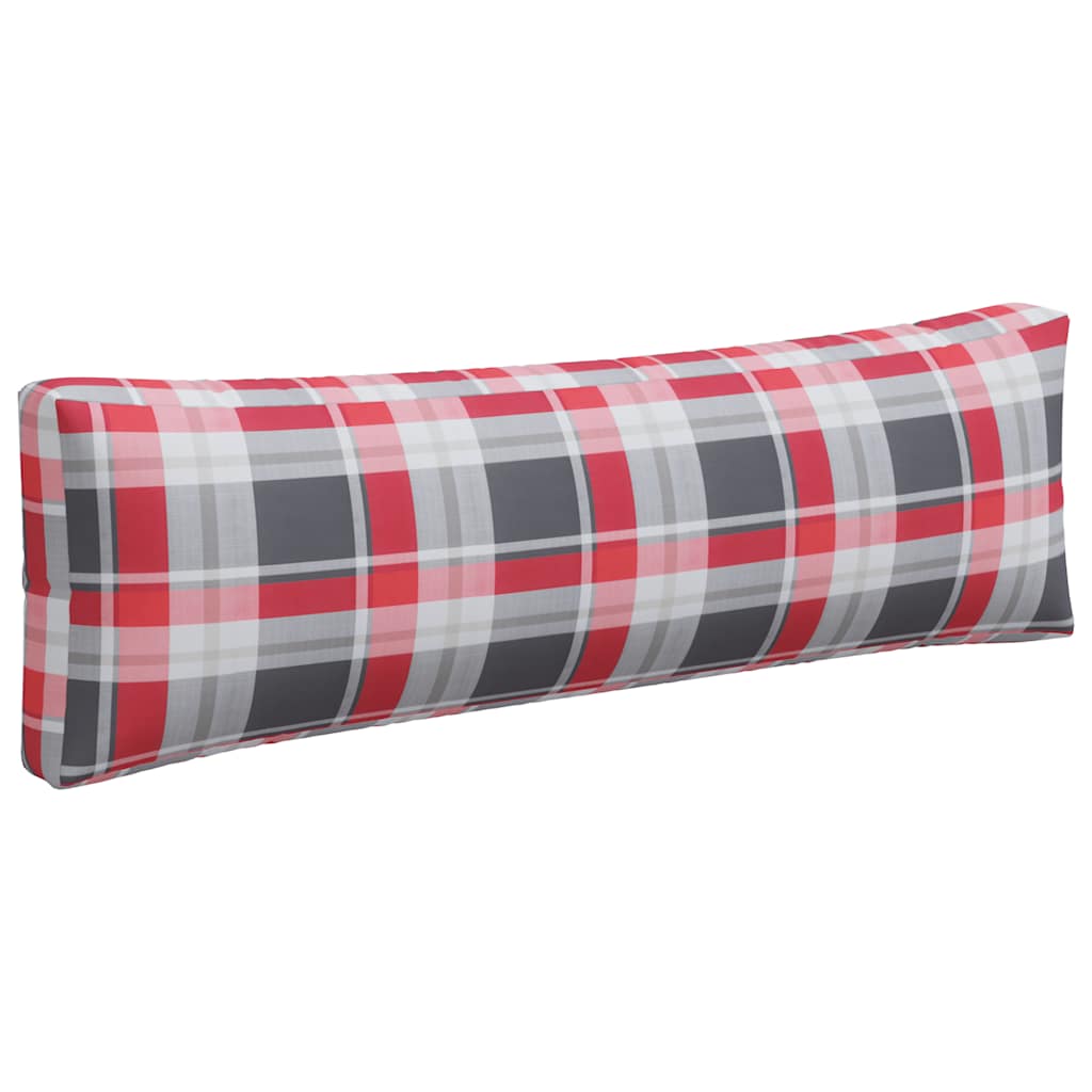 Pallet Cushions 3 pcs Red Check Fabric