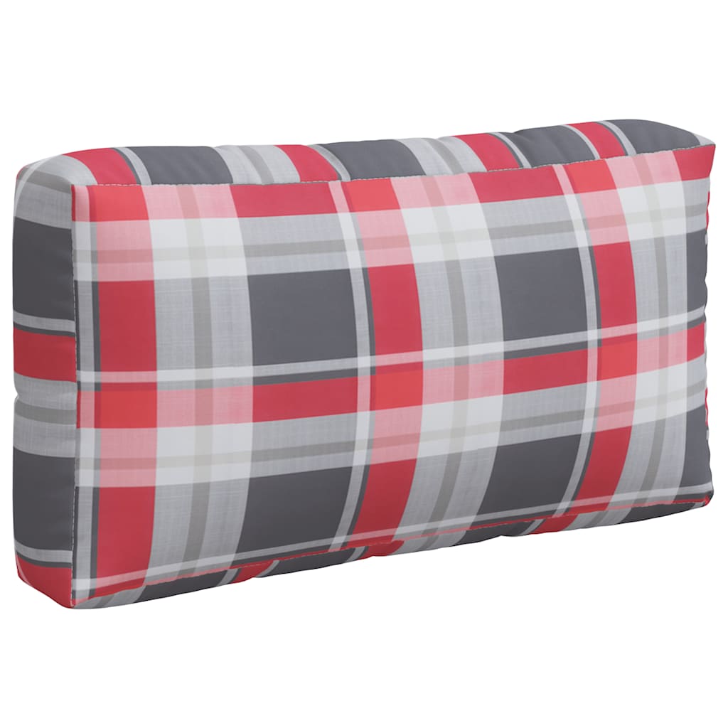 Pallet Cushions 3 pcs Red Check Fabric