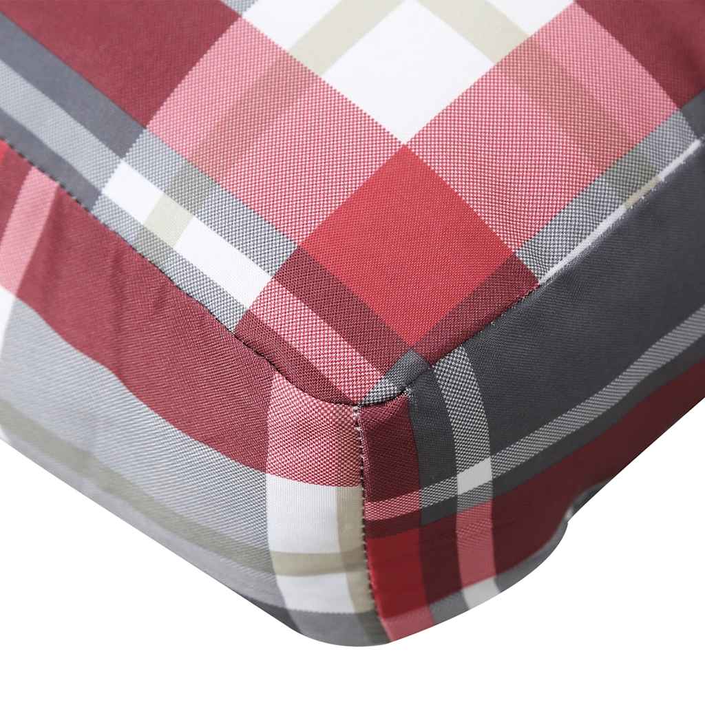 Pallet Cushions 3 pcs Red Check Fabric