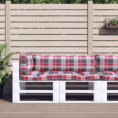 Pallet Cushions 3 pcs Red Check Fabric