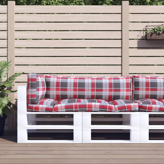 Pallet Cushions 3 pcs Red Check Fabric