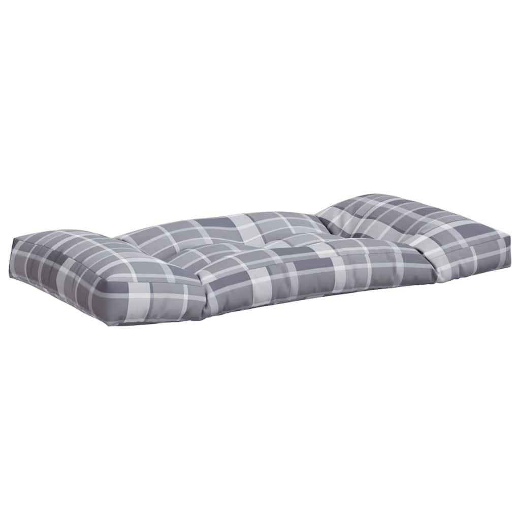 Pallet Cushions 3 pcs Grey Check Fabric
